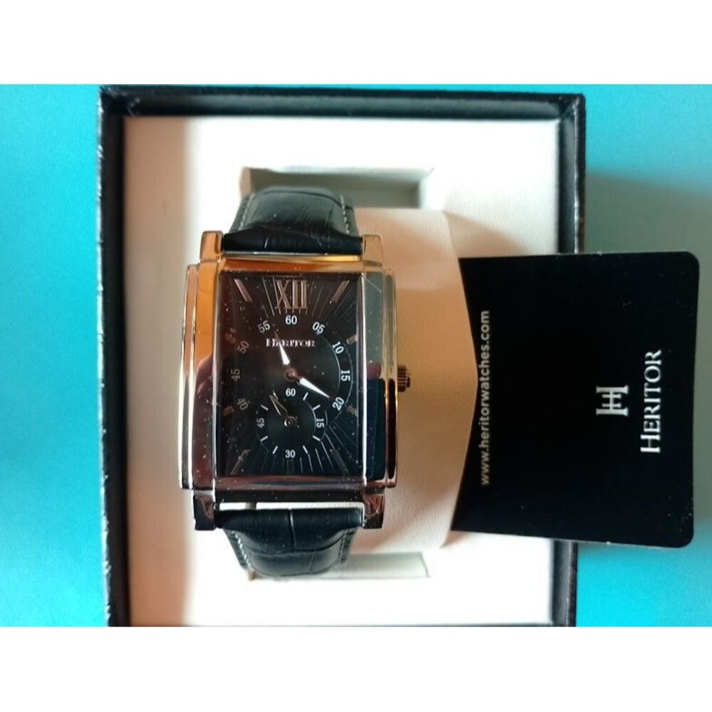 Heritor Automatic Frederick Leather-Band Watch - Silver Brand new in box